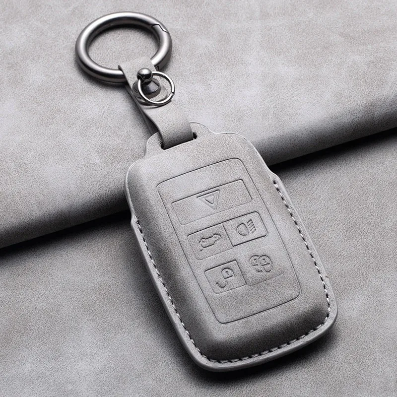 Leder-Autoschlüsselhülle für Land Rover Range Rover Sport Evoque Freelander Autoschlüssel-Gehäuse Schlüsselanhänger Zubehör