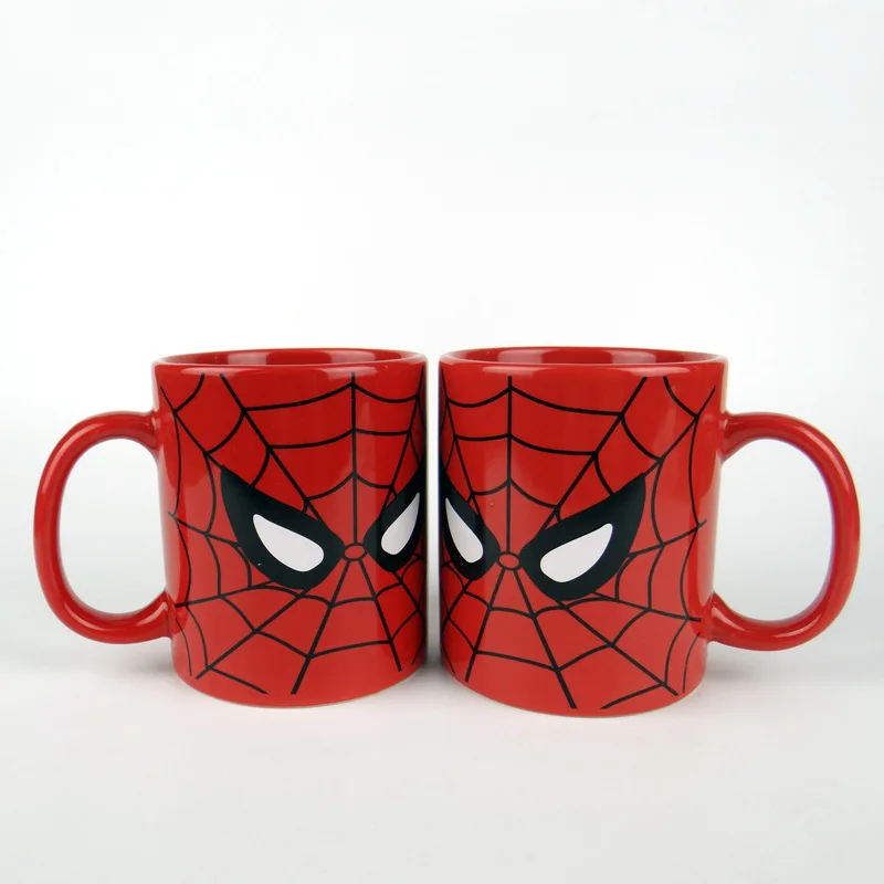 Marvel Superhero Cartoon Spiderman Mug Cup Action Figure Water Cup Children Anime Model Ceramic Mug Thermostability Coffee Cup