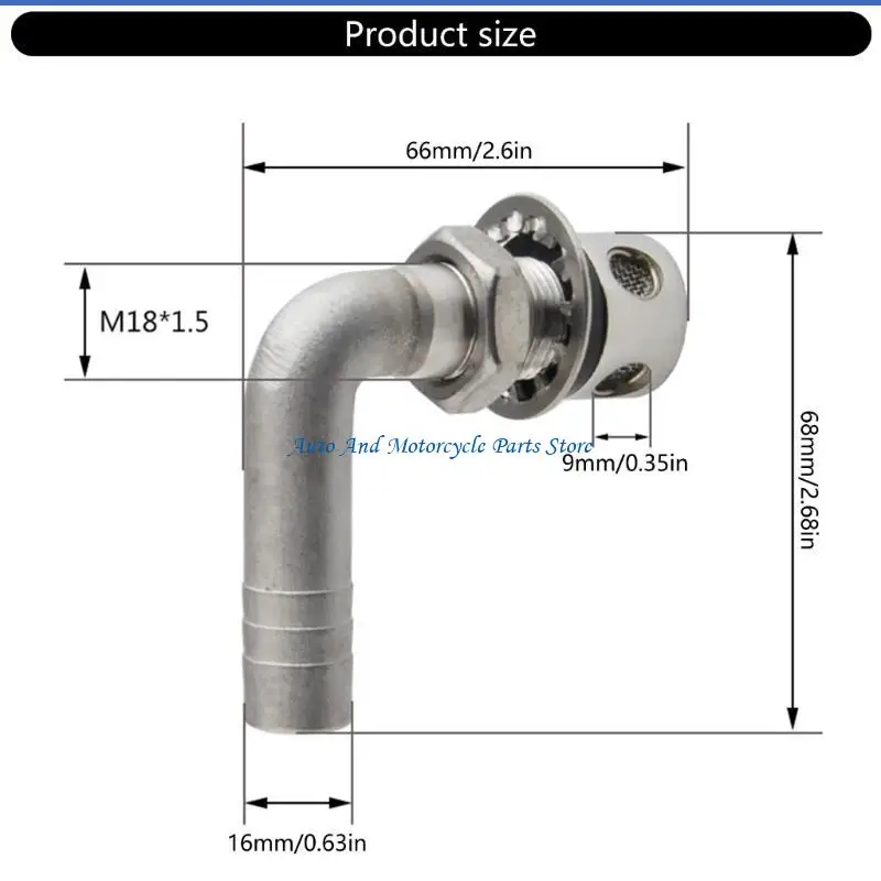 P9FD 90 درجة خزانات الوقود تنفيس تنفيس ل 5/8 بوصة خرطوم تدفق الدبابات غاز تنفيس #6