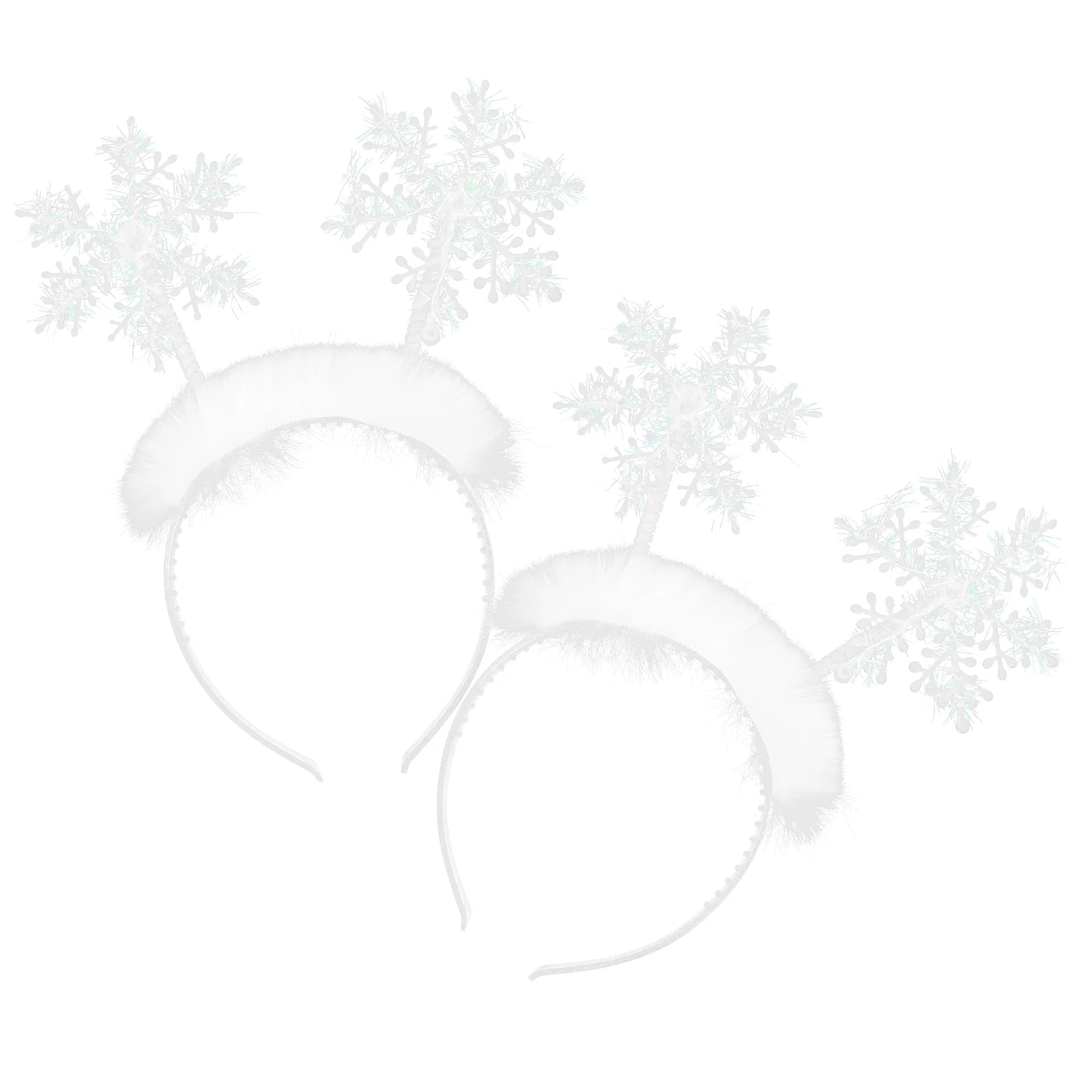 

2 Pcs Snowflake Headband White Hair Feather Snowflakes Headdress Christmas Decorations Baby Barrettes Accessories