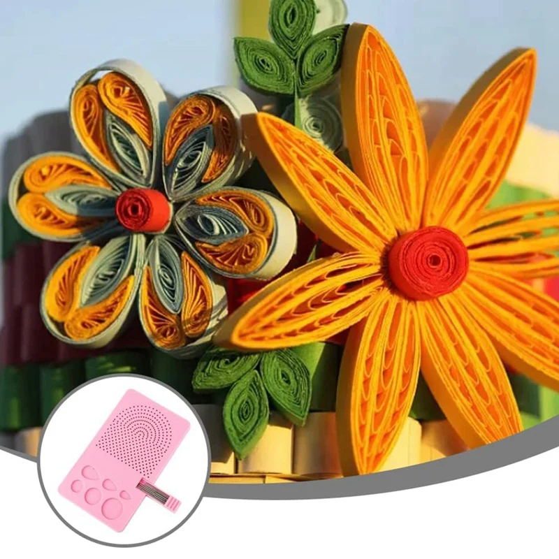 Guide Quilling Board Portable Quilling Knitting Board Paper Grid Guide Winding Disc With Pins Storage Box