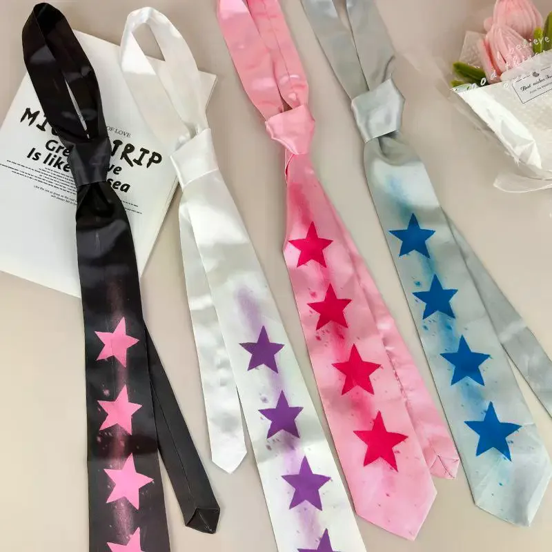 Casual Y2K Star Tie Fashionable Y2K Retro Pentagram Tie Sweet Hand Tied Multi-functional Belt Necktie Suit Accessories