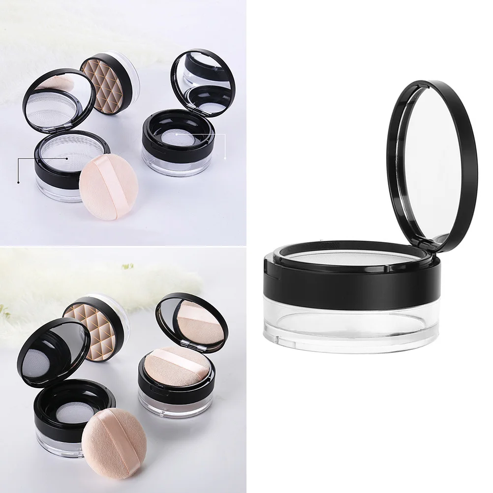 

Elastic Mesh Loose Powder Box Case for Travel Makeup Container Portable