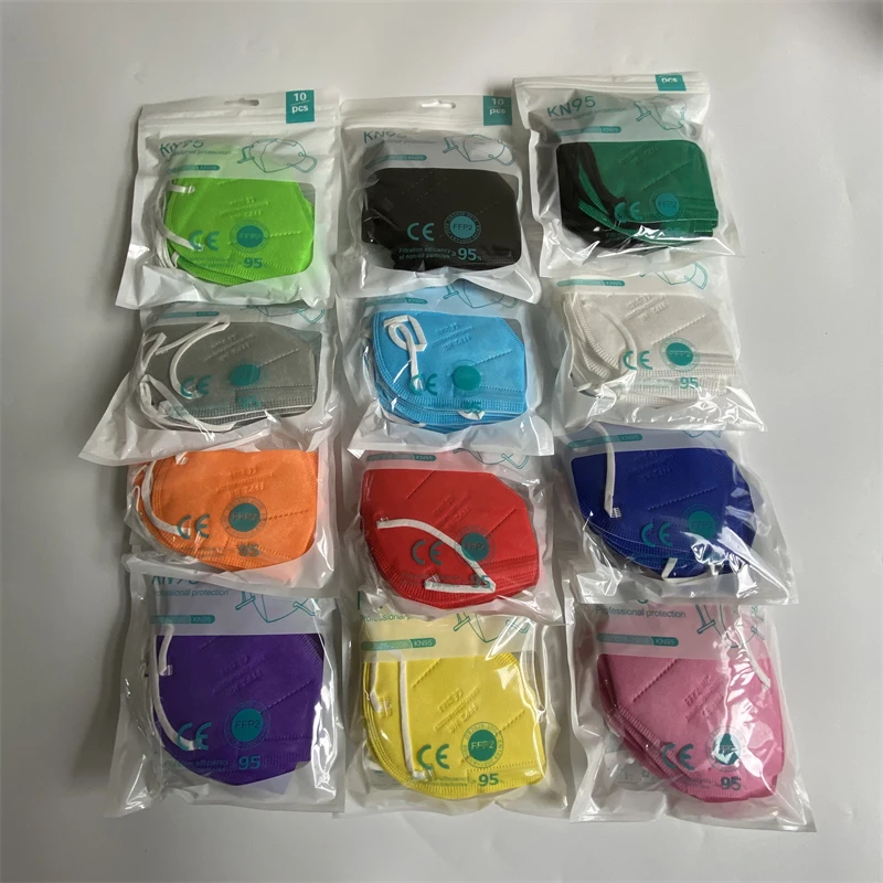 10-200pcs FFP2 Mask Approved CE 5 Layers Face Mask KN95 Filter Respirator Pink Reusable Adults Protective KN95 FFP2 Mascarilla