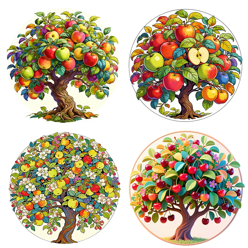 Three Ratels CEE186 Cartoon illustration style apple tree wall stickers for home decoration
