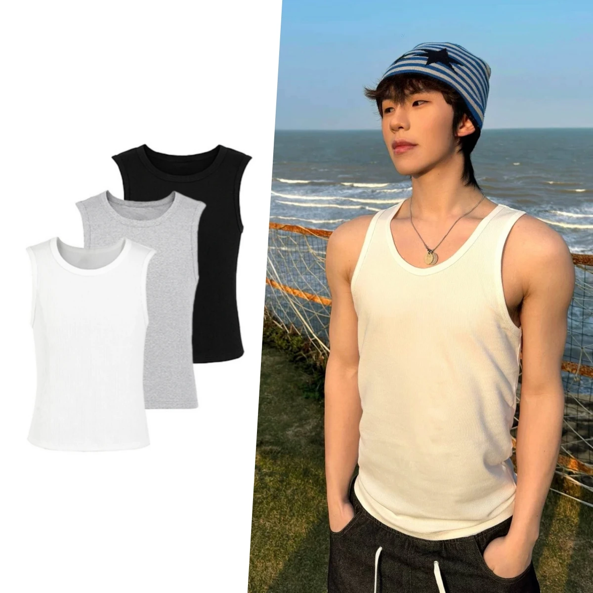 men's t-shirts and tank tops high elasticity fit sleeveless men comfortable versatile for daily fitness in summer sleeveless men