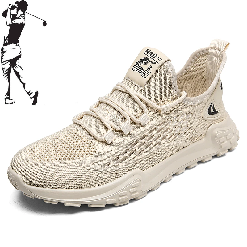 

Men's Golf Shoes Lace Up Mesh Breathable and Comfortable Casual Walking Shoes Outdoor Lightweight Running Shoes