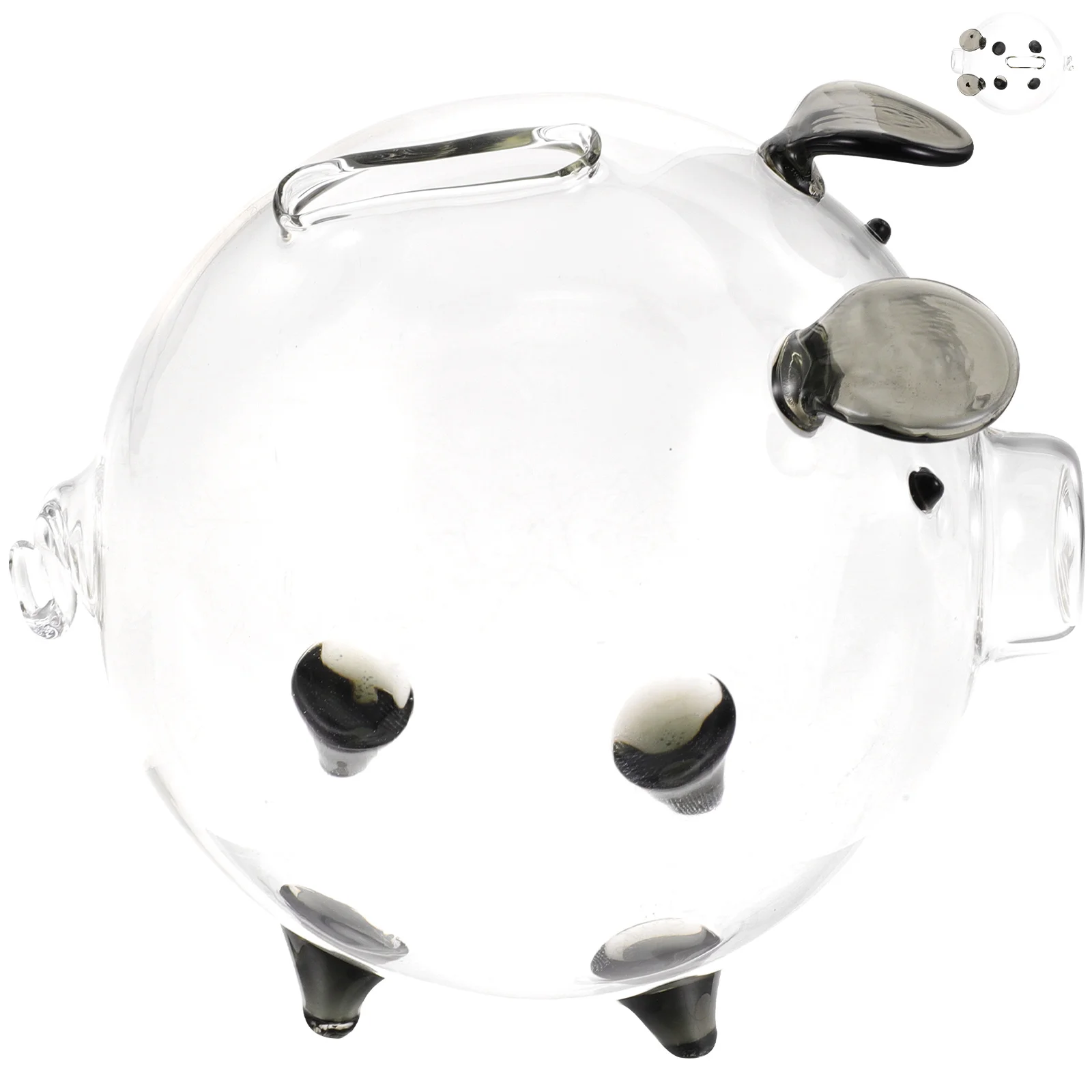 

Clear Glass Piggy Bank Pig Design Decorative Saving Jar for Daily Coins Office Desktop Use Glass Piggy Bank