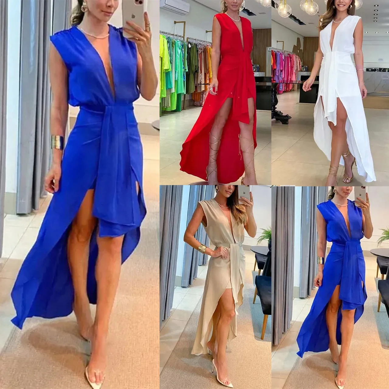 여성용 여름 불규칙 스왈로우 테일 로브, 우아한 롱 원피스 로브, 섹시한 로브