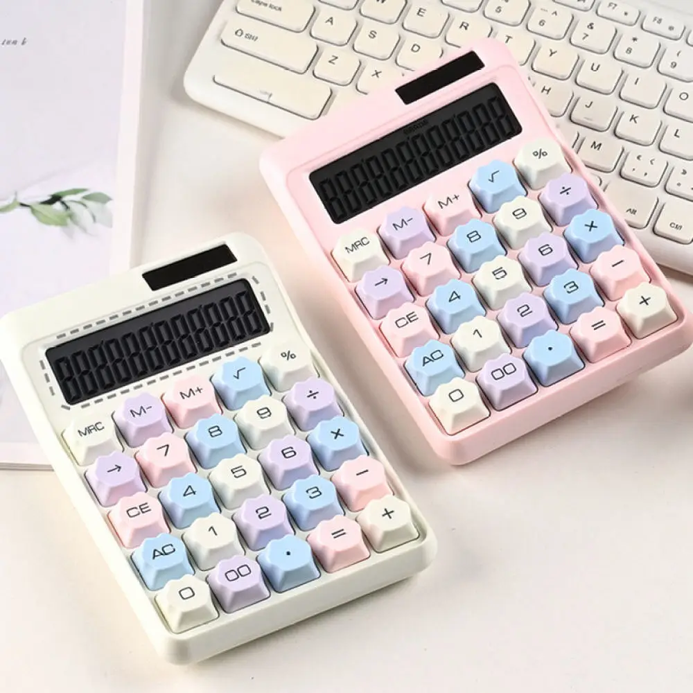 Modern Candy Color Mechanical Calculator Desktop Stationery Accounting Tool For Student Financial Office Needs
