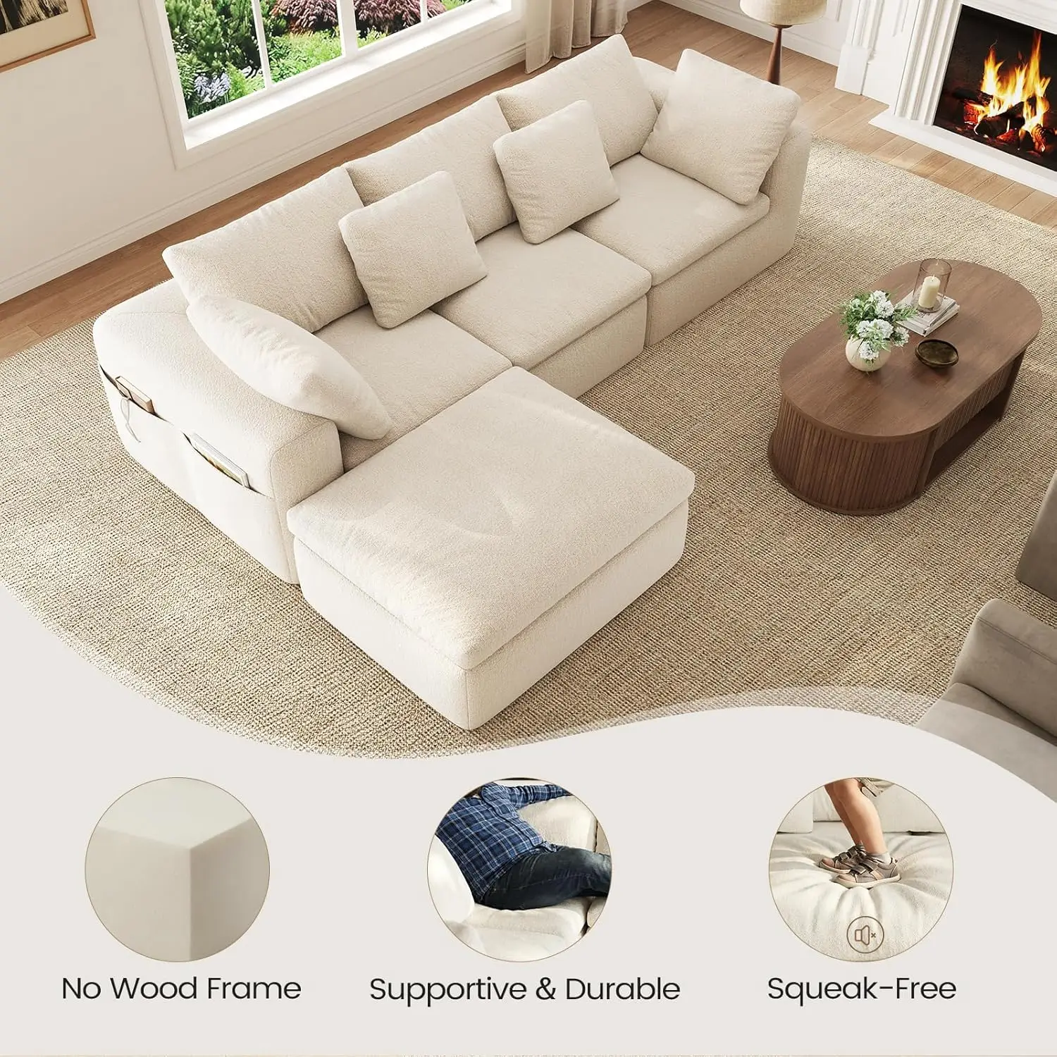 108-Inch Modular Cloud Sectional 5