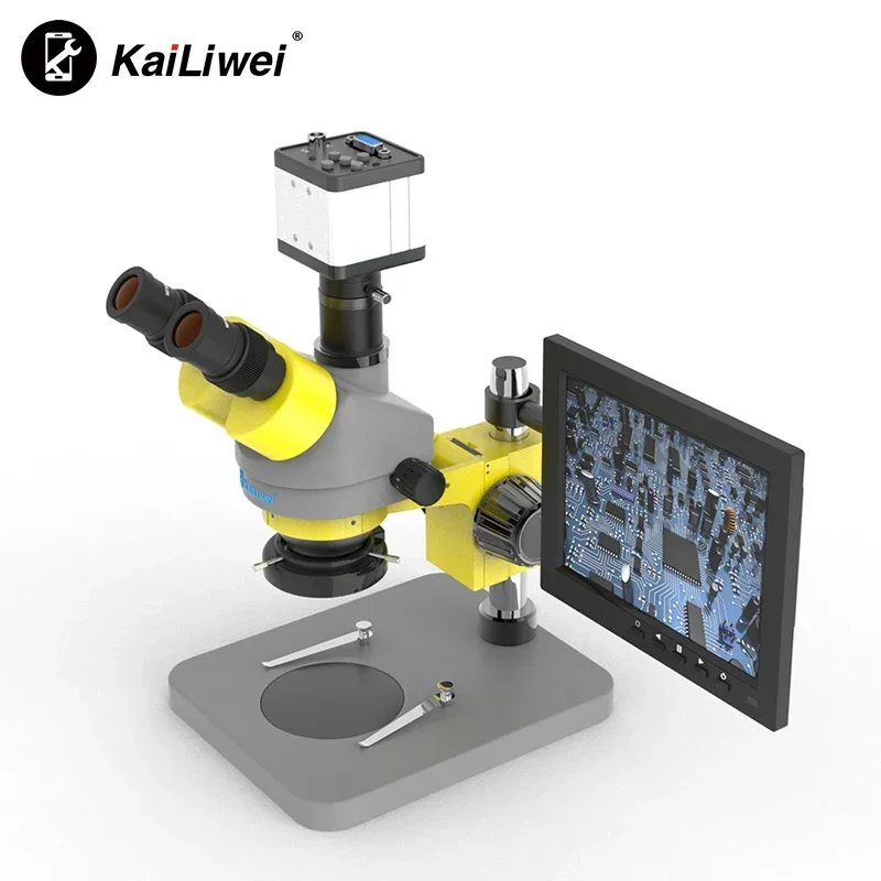 Kailiwei Digital 7-45x microscope set for electronic PCB jewelry cellphone  Optional Trinocular Soldering microscope