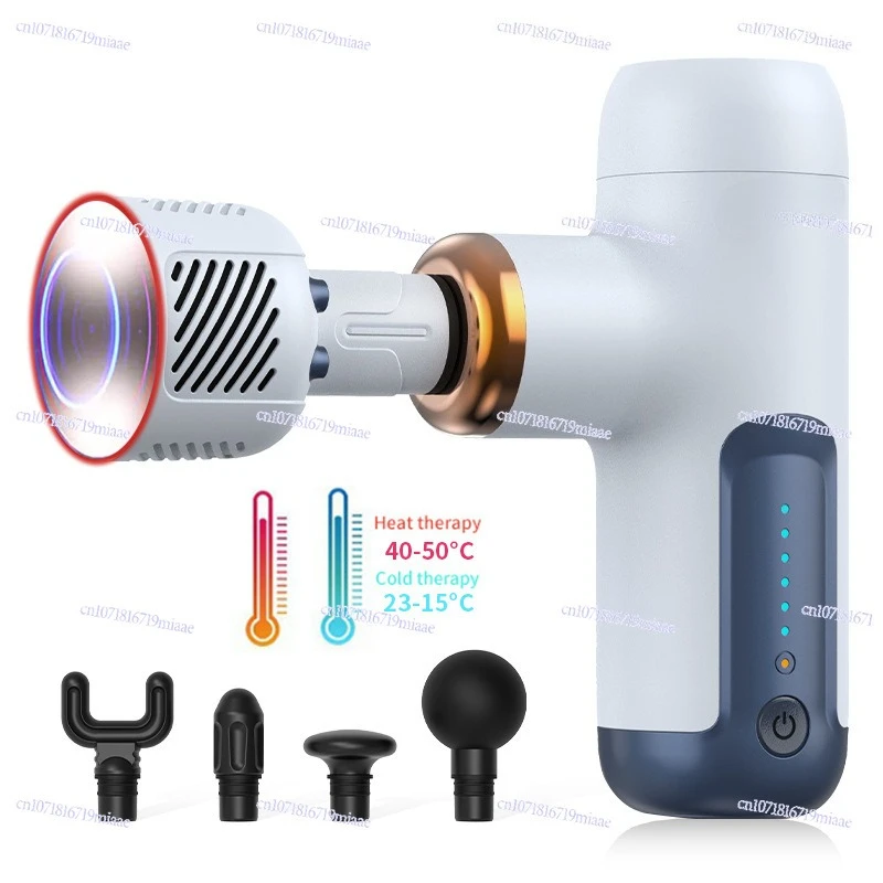 New hot and cold fascia gun muscle massager electric vibration mini hot and cold compress fascia gun massage gun