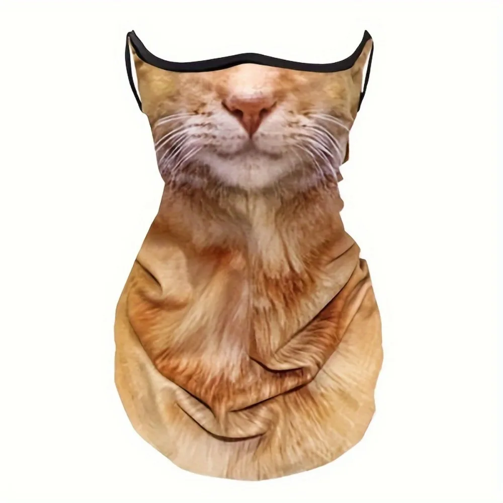 Quick-Dry 3D Cat Pattern Sun Protection Face & Neck Cover Breathable Ideal for Outdoor Sports & Cycling,Sunscreen, Full Face