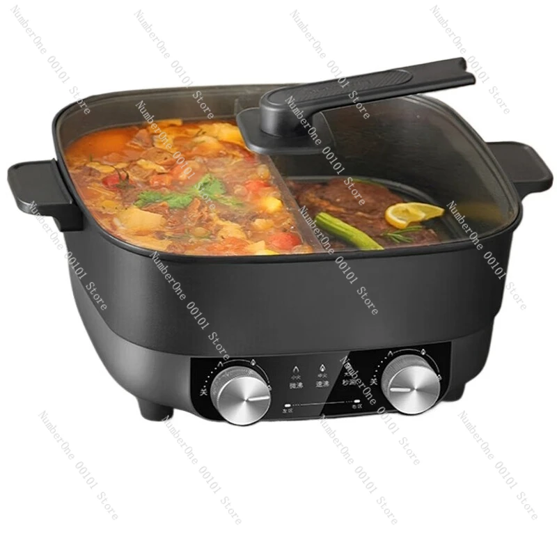 

Electric hot pot: 6L large-capacity multi-functional mandarin duck cooking pot