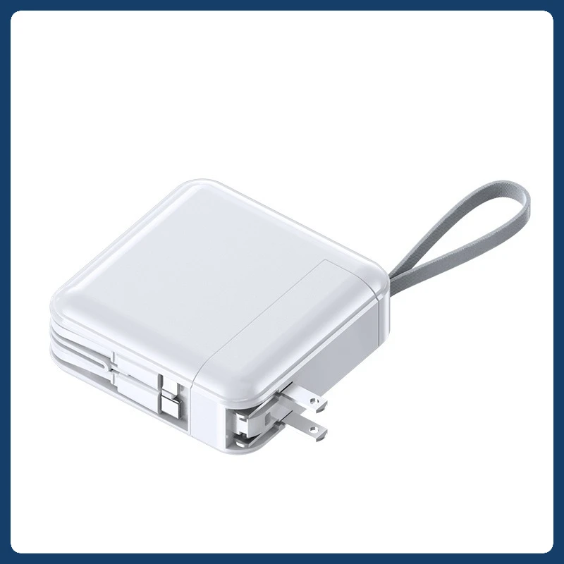 AC Plug Power Bank with Built-in Cable, Large Capacity 20000mAh Super Fast Charging 22.5W Portable Power Bank