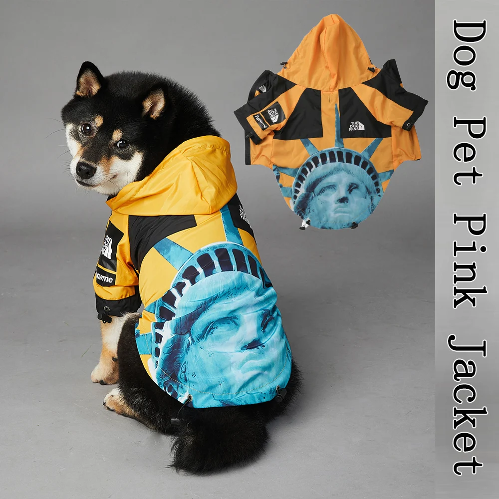 

Waterproof Raincoat for Dogs, Designer Dog Clothes, Retro Dog Jacket, Puppy Clothing, Hoodies, Coat, Fashion Print, New, Autumn