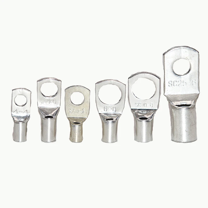 5/10/30/50PCS Bolt Hole Tinned Copper Cable lugs Battery Terminals set Wire connector 4mm2 6mm 10/16/25mm 35/50mm  5mm 6mm 8mm