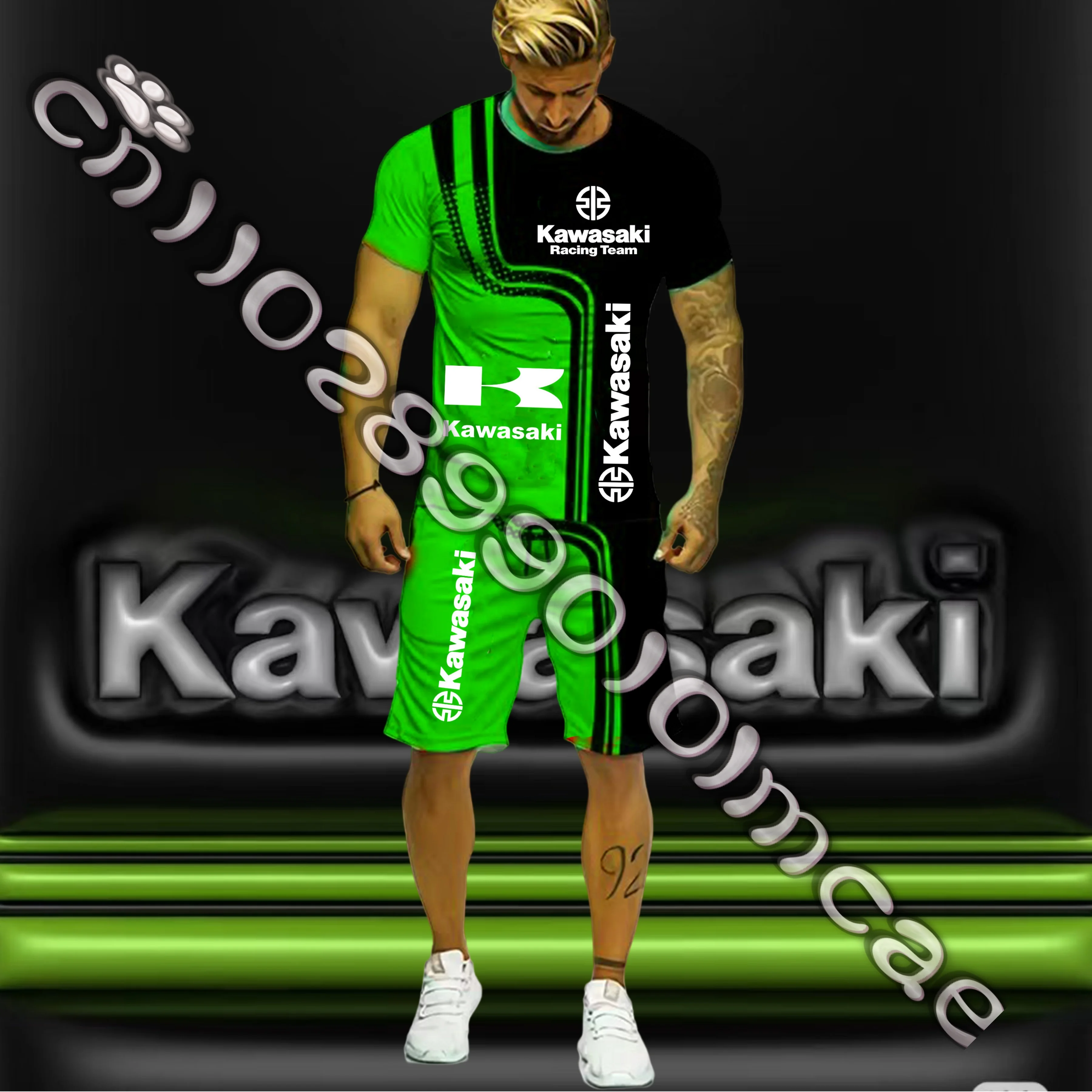 

2025/26 Hit Yamaha Motorcycle Team Uniform Fan Quick Dry Breathable Racing Suit Set Summer T-Shirt Shorts Adult Unisex Moto