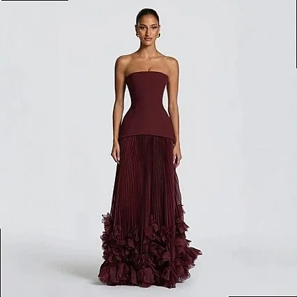 Elegant Off Shoulder Evening Dress Ruched Bodycon Long Formal Gowns for Women Spring Summer Wedding Guest Dresses - view 2