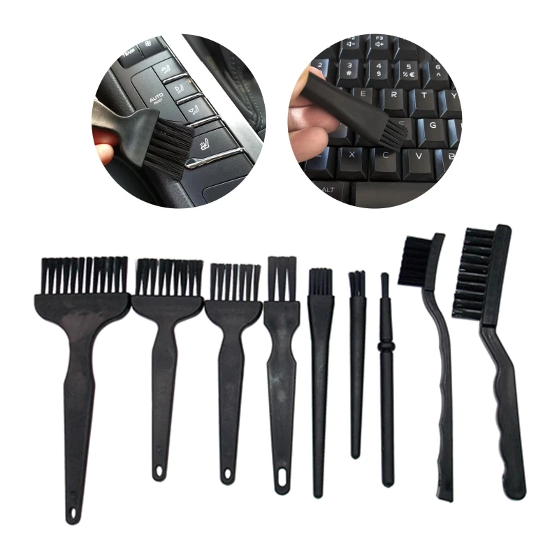 

9 Pieces Multi-use Cleaning Brushes ESD Synthenic Fiber Anti Static Brushes PCB Circuit Board Brush for Computer Tablet