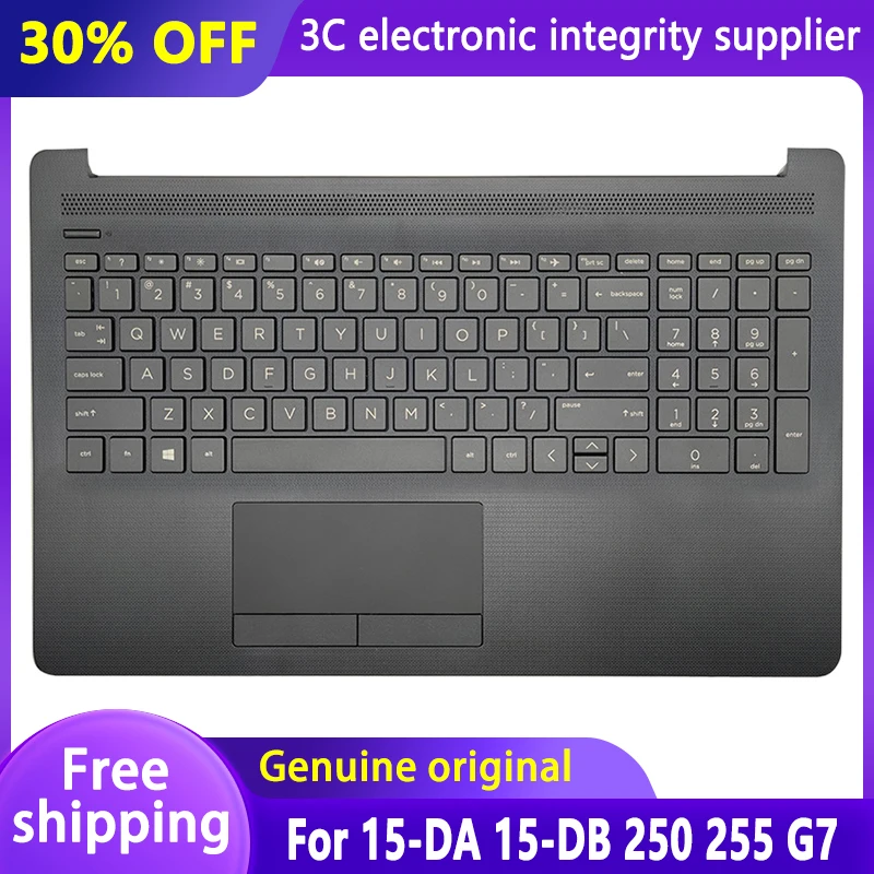

New For 15-DA 15-DB 15-DR 250 255 G7 TPN- C135 C136 Palmrest Upper Cover With US Keyboard L20386-001 L20387-001