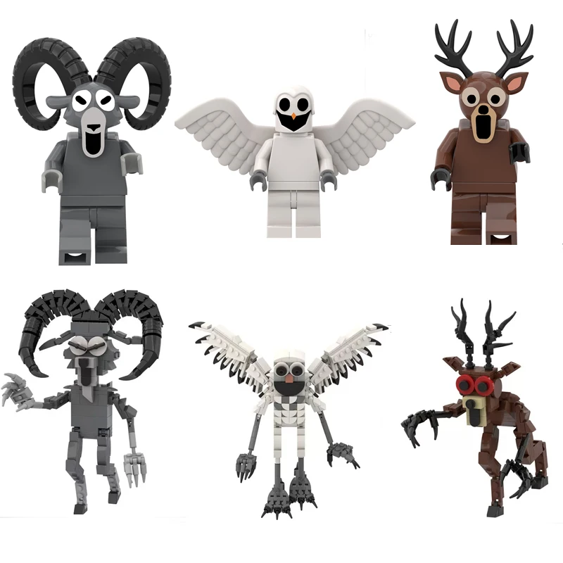 99 ليالًا في الغابة لعبة البومة الماعز الغزلان الوحش بنة مجموعة نموذج تجميع اللبنات هدية تزيين الهالوين #1