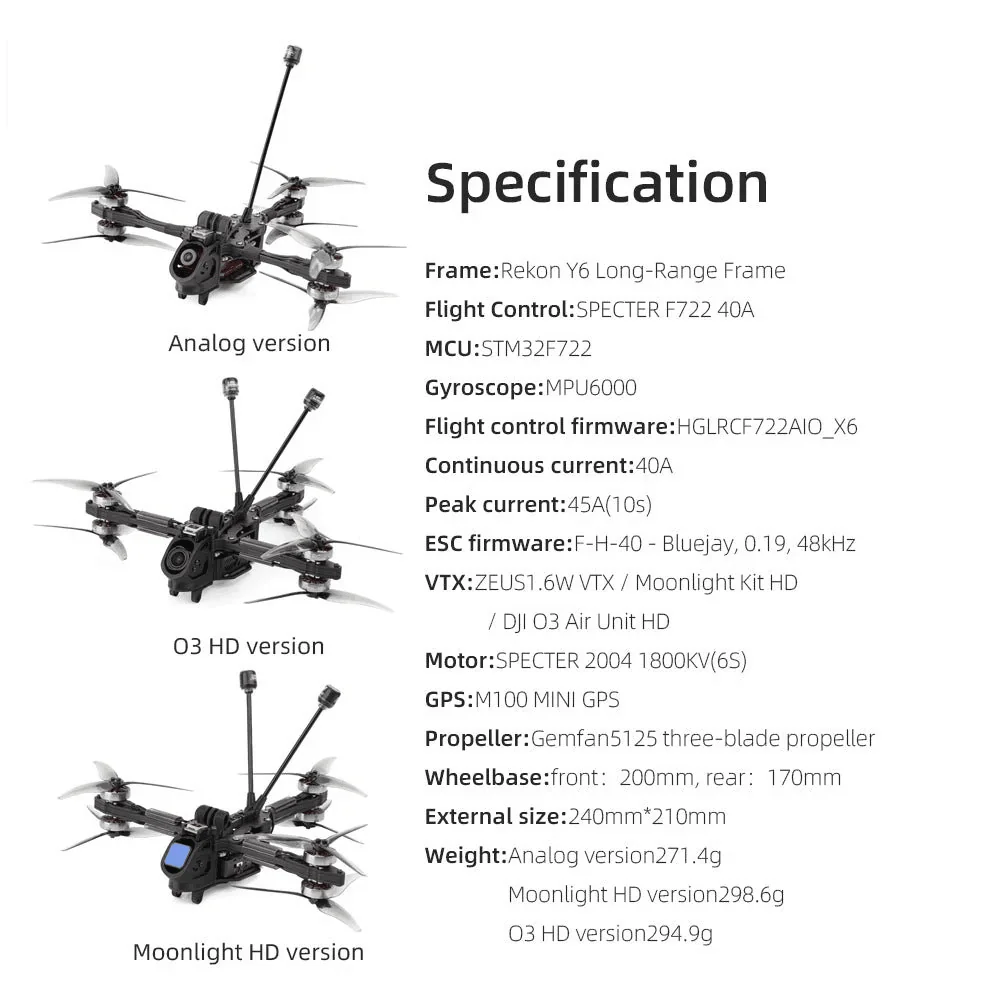 wysokowydajny Rekon do samolotów wyścigowych RC FPV dalekiego zasięgu