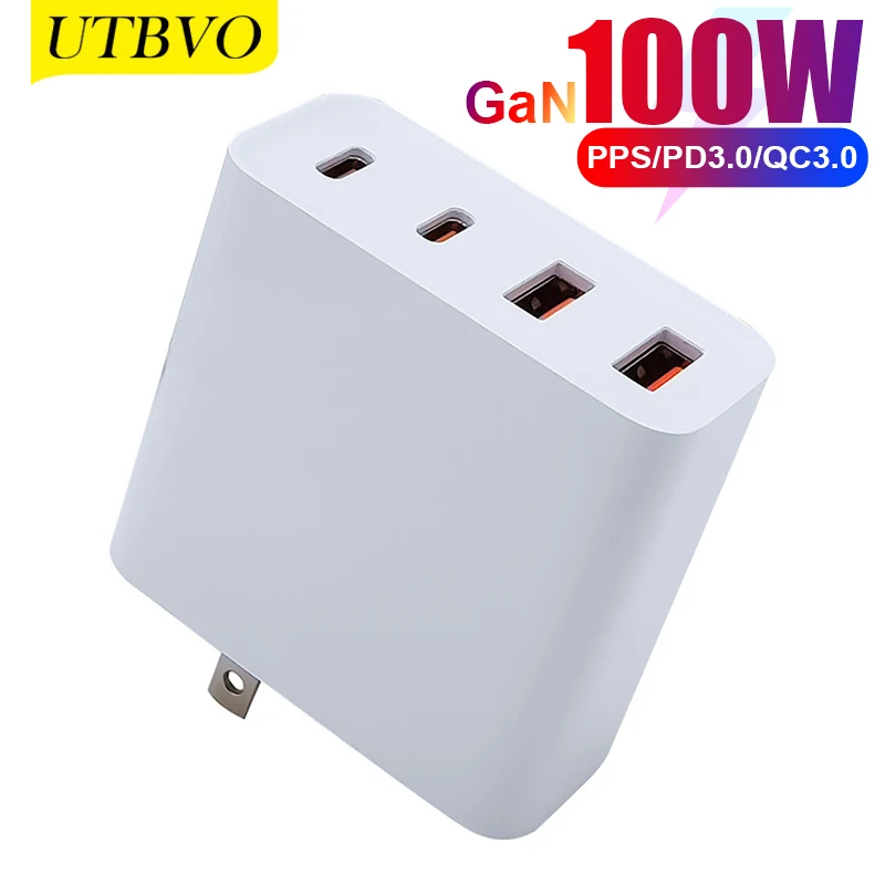 

Зарядное устройство UTBVO сетевое с 4 USB-портами, 100 Вт, 4 в 1