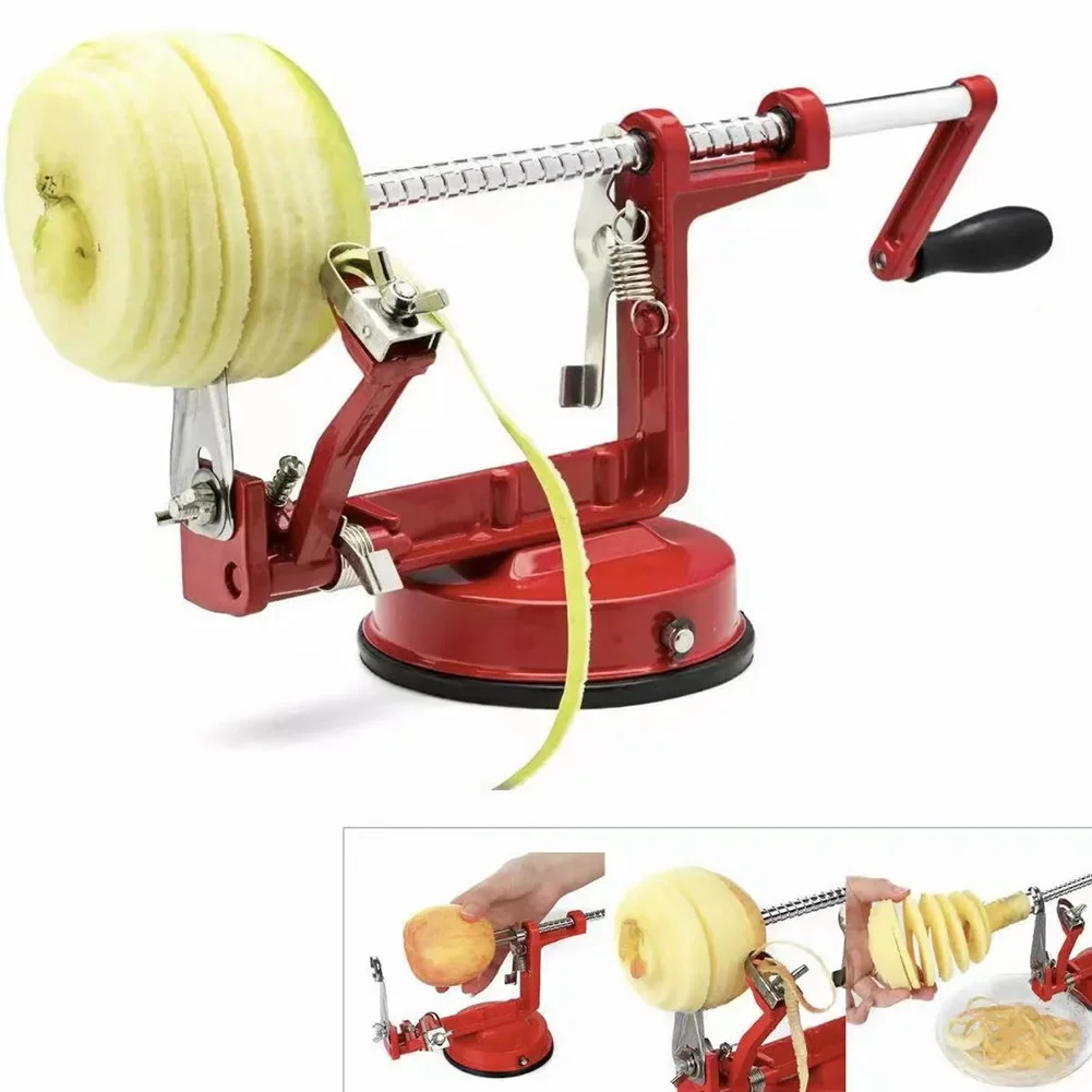 3 in 1 Apple Peeler Stainless Steel Core Slice Cutter Hand-cranked Fruit Peeler Slicing Tools Kitchen Apple Slicer Corer Cutter