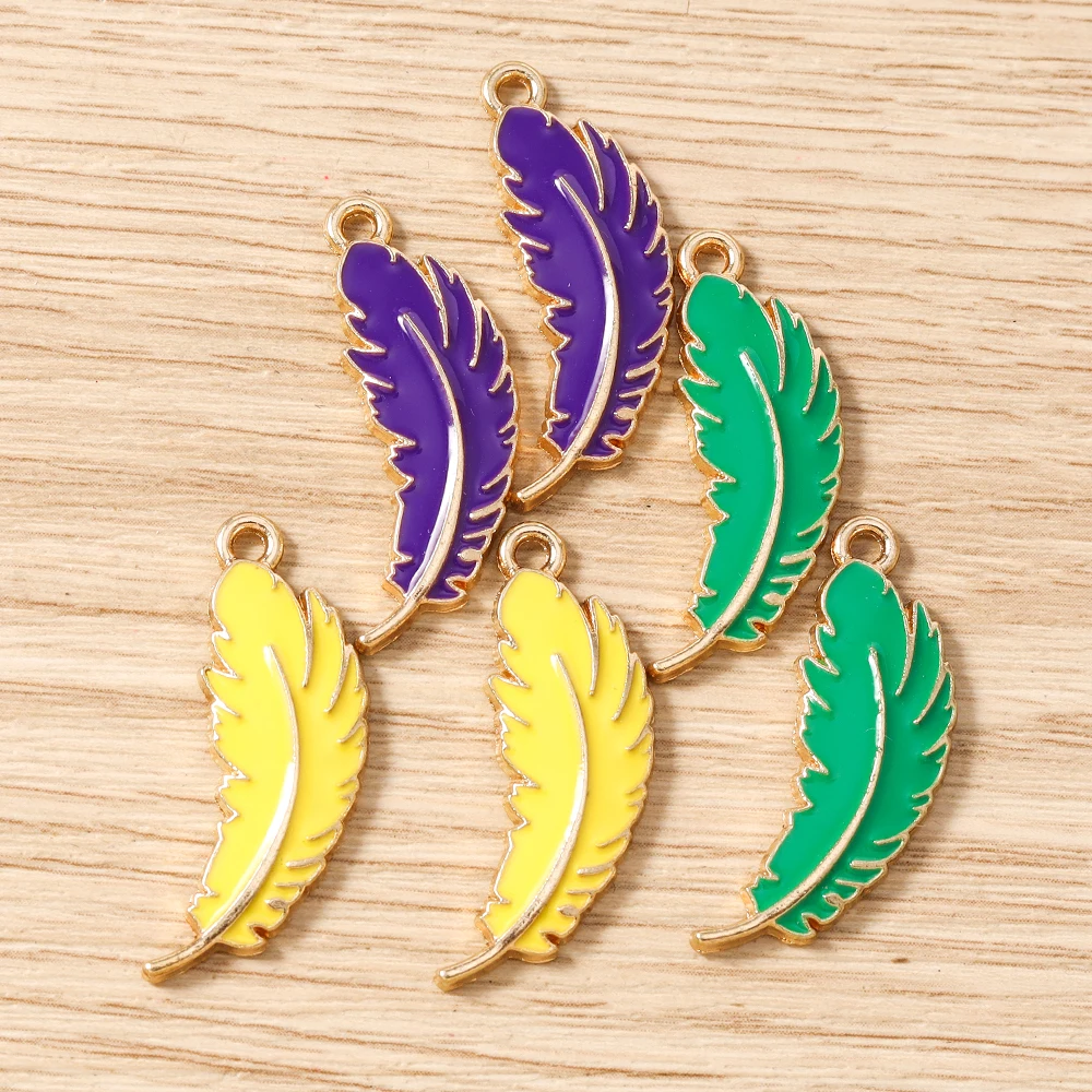 Tusember 20 Stück Emaille-Federanhänger für Handgemachten DIY-Schmuck und Bastelarbeiten – Detail 2