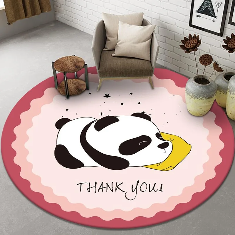 

Cartoon Panda Printed Round Carpets for Home,Living Room,Bedroom Floor Mat,Yoga Mat,Children Room Decor,Kids Play Soft Area Rugs