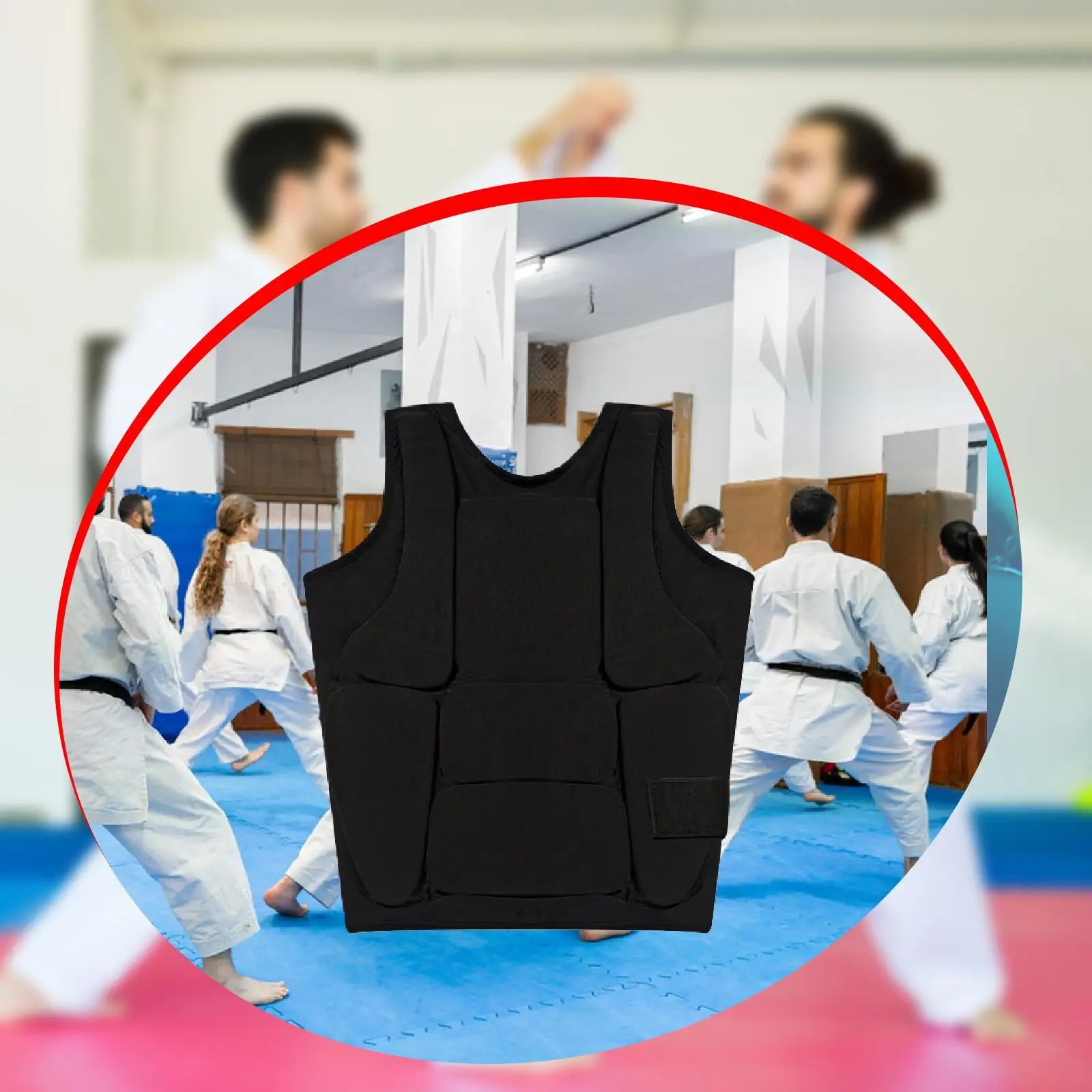 

Karate Chest Guard Vest Multi Purpose Accessory Adjustable Breathable Protective Gear for Mma Sparring Sanda Grappling Boxing