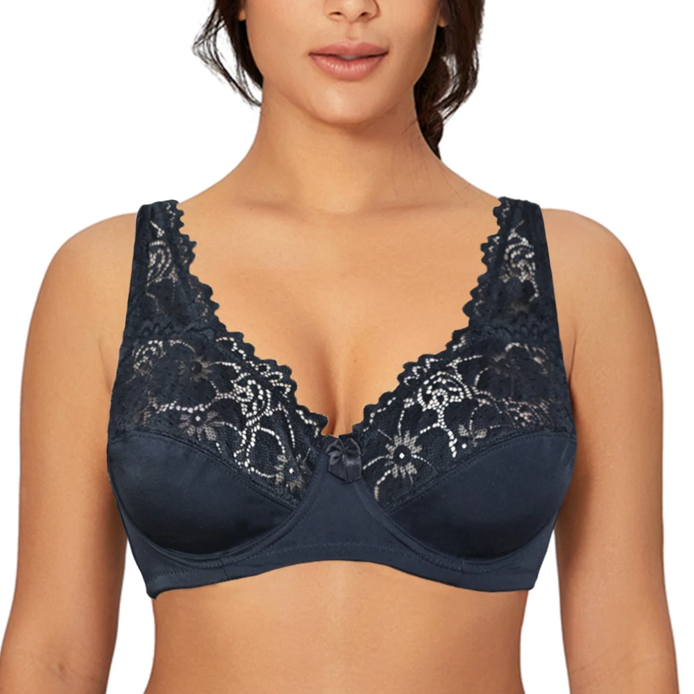 Reggiseni per donna Lingerie Top Reggiseno di pizzo femminile con ferretto Plus Size Reggiseno Prospettiva Biancheria intima sexy BC DD EF Cup