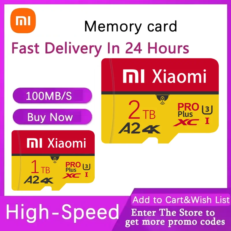 Xiaomi Memory Card 2TB 1TB Class10 V60 A2 TF Card 512GB Mini SD Card 128GB High Speed Micro TF SD Card 256GB For Nintendo Switch