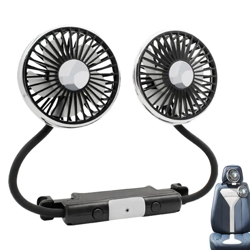 

Passenger Portable Fan 3 Gear Adjustable Car Clip Fan With Led Light Low Noise Cooling Fans For SUV RV Vehicles