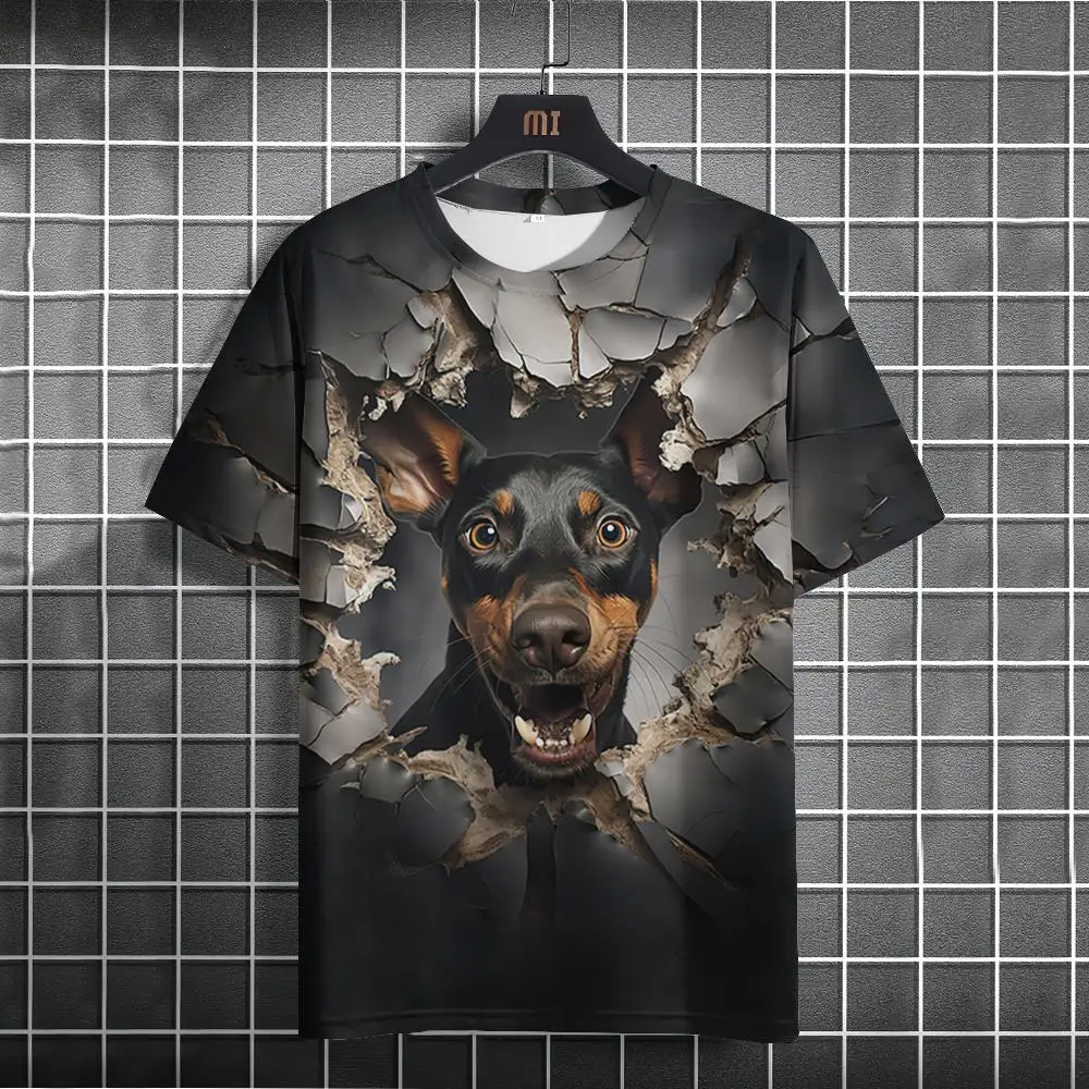 Dog 3d Printed T-Shirts For Men Summer Funny Men's T-Shirt Fashion Casual Short Sleeve Tees Oversized T-Shirt Men Clothing Tops