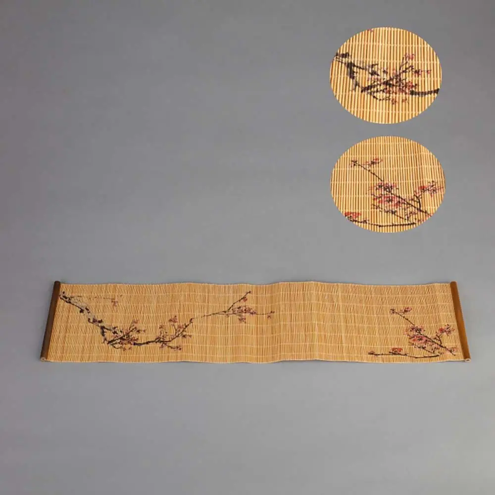 Creative Handmade Bamboo Tea Mats Placemat Table Mat Chinese National Tea Ceremony Decor Crafts Waterproof Table Runner