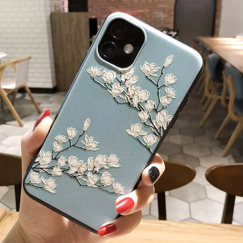 حافظات هاتف منقوشة ثلاثية الأبعاد لهاتف Realme Neo7 SE غطاء سيليكون لهاتف Realme Neo7x حافظة غير لامعة ثلاثية الأبعاد إغاثة الزهور Neo 7x حماية ناعمة