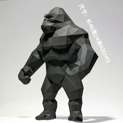 62cm Gorilla Paper Model Kit Paper Craft Origami 3D DIY Puzzles Hand Made Toy Home Decor Desk Decoration Low Poly Sculpture