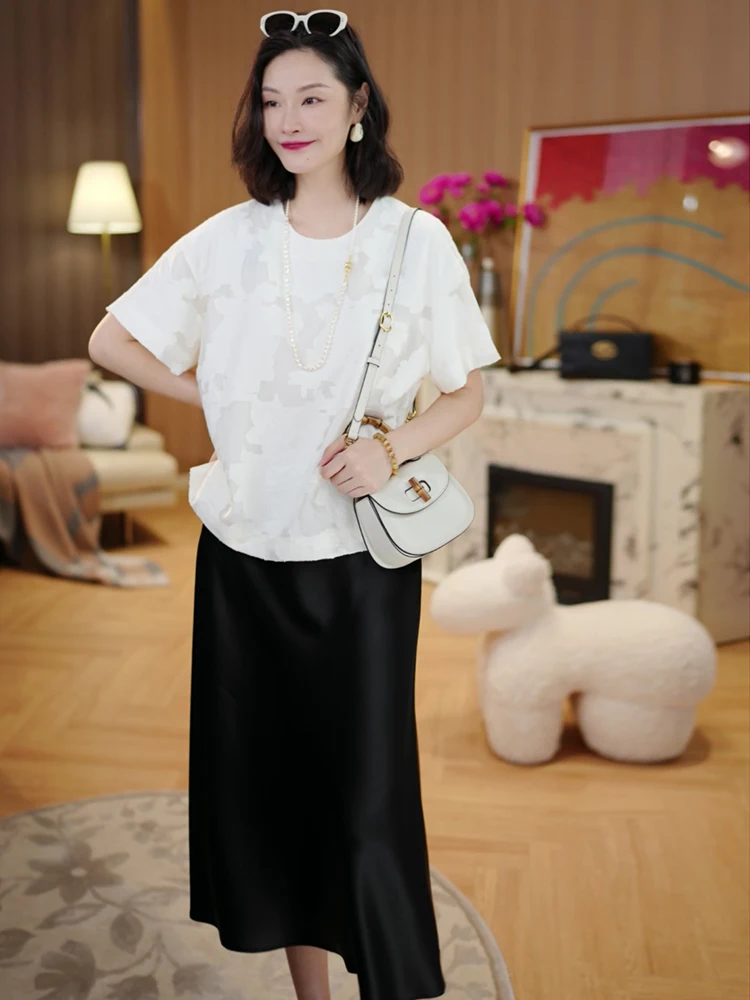 

Удобный дышащий легкий летний топ с цветочной вышивкой, новый универсальный верхний топ из мягкого полиэстера, женский топ