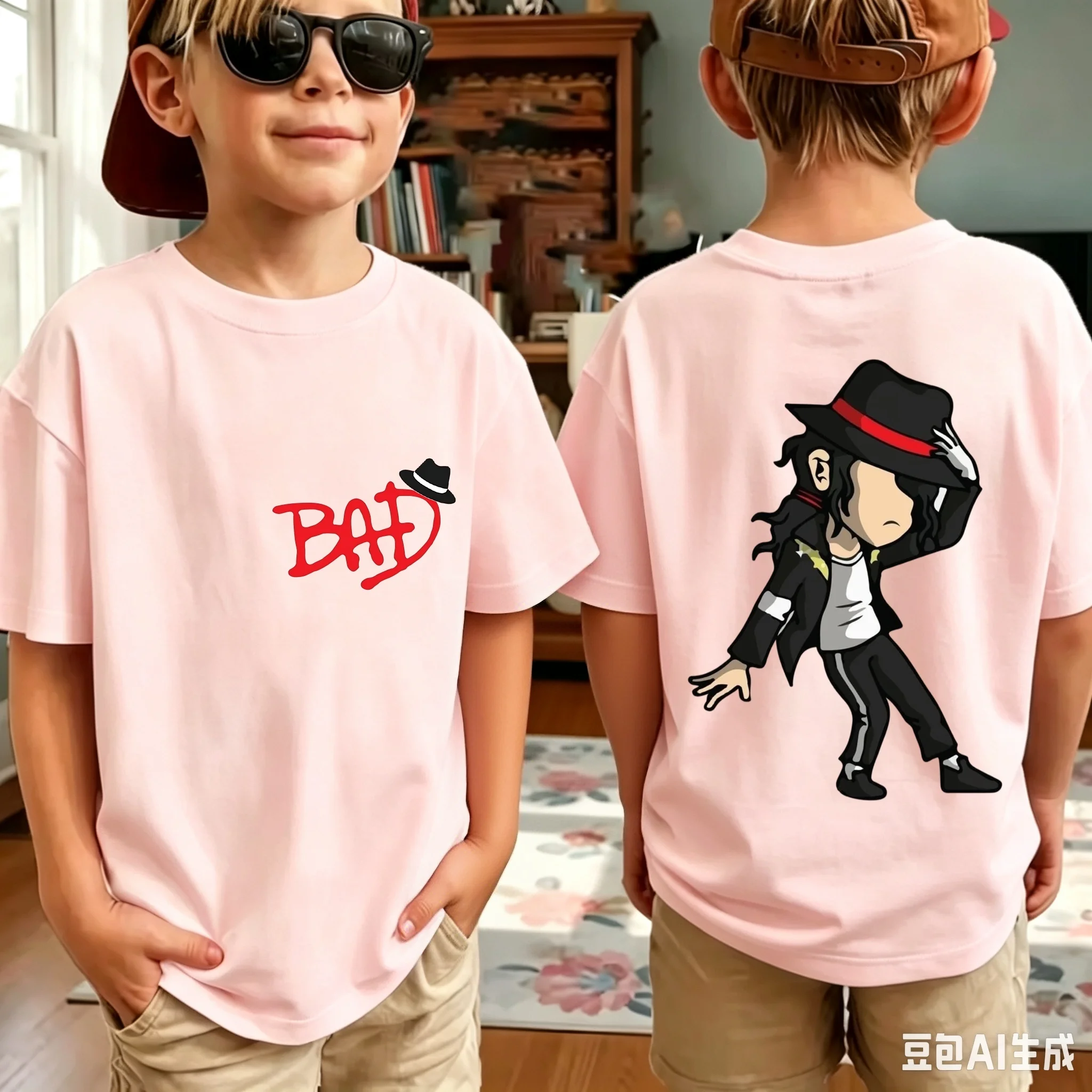 2026 Neues King of Pop Michael Jackson Kinder-T-Shirt, Cartoon-Baumwoll-Oberteile, MJ-T-Shirts für Jungen und Mädchen, Geburtstagsgeschenk – Detail 6