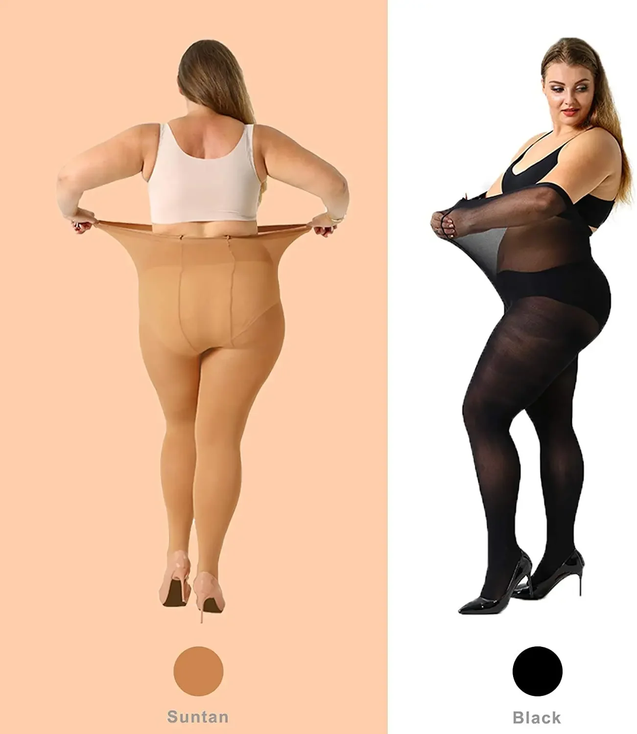 

High Waist Tights XL- 5XL Plus Size Stockings for Women Girls Super Opaque Thigh-High Stockings Pantyhose