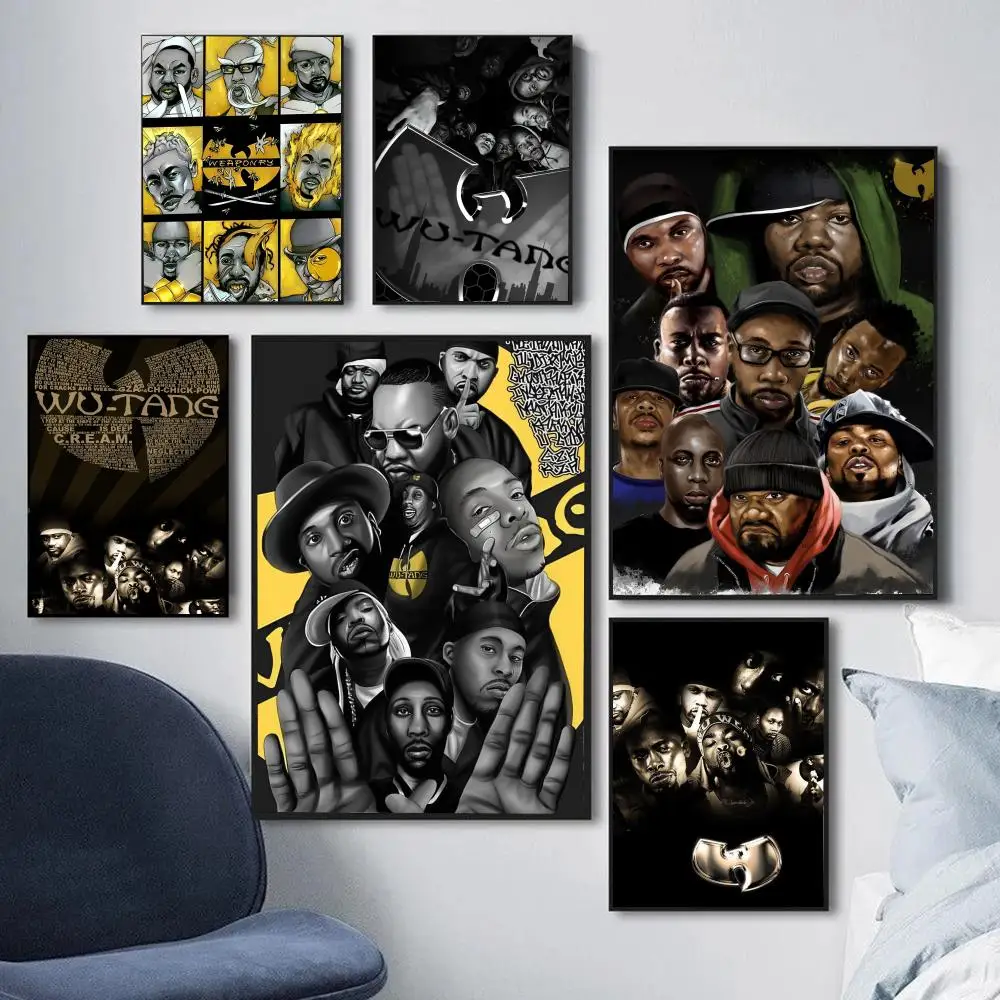 Classic Anime WU-T--TANG CLAN Poster Fancy Wall Home Living Room Bar Decoration Art Wall Stickers Canvas Painting