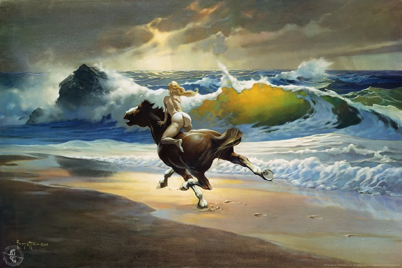 Wild Ride by Frank Frazetta Wall Art Gothic Fantasy Decor Frank Frazetta Artwork