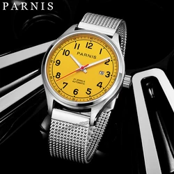 Parnis 43mm Sapphire Crystal Japan Miyota821A Automatic Men Mechanical Watch