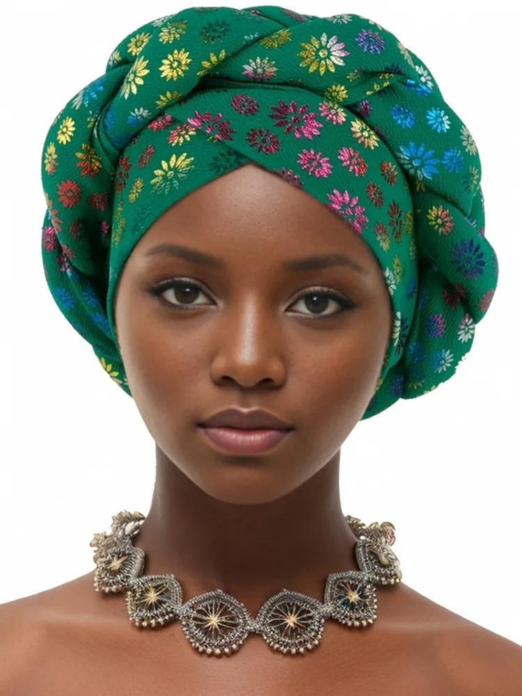 New African Auto Gele Headtie Nigerian Wedding Gele Muslim Turban Cap Arab India Hat Female Head Wraps Turbante Mujer