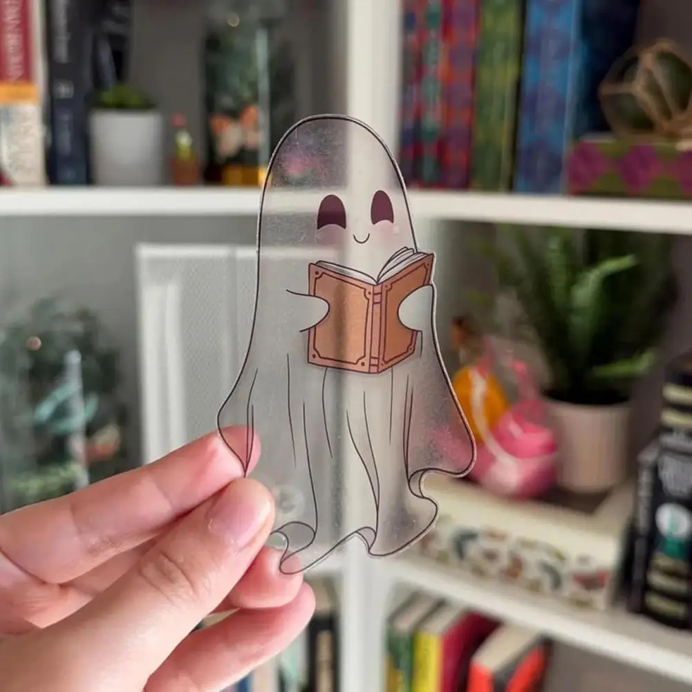 

Водонепроницаемые готические закладки для чтения Clear Ghost, Хэллоуин, подходят для учителей, читателей и любителей книг, подарки на день рождения