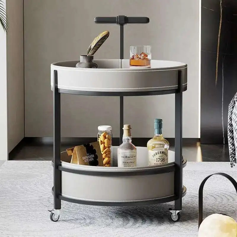 

Luxury Coffee Tables Modern Sofa Side Table with Wheels Removable Center Tables Living Room Storage Furniture Tea Table Circular