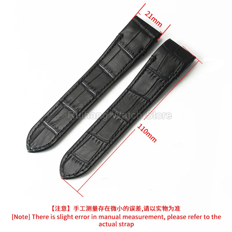 Black Brown Blue for Cartier Santos Watchband Accessories 21mm Straight Interface Premium Quality Genuine Leather Watch Strap